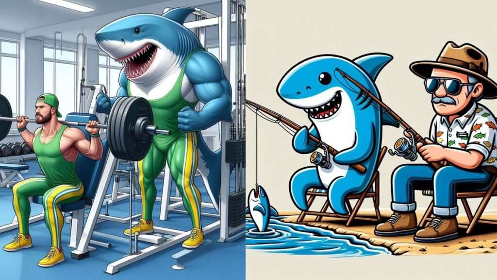 Sharks and Humans Being Happy and Living Together